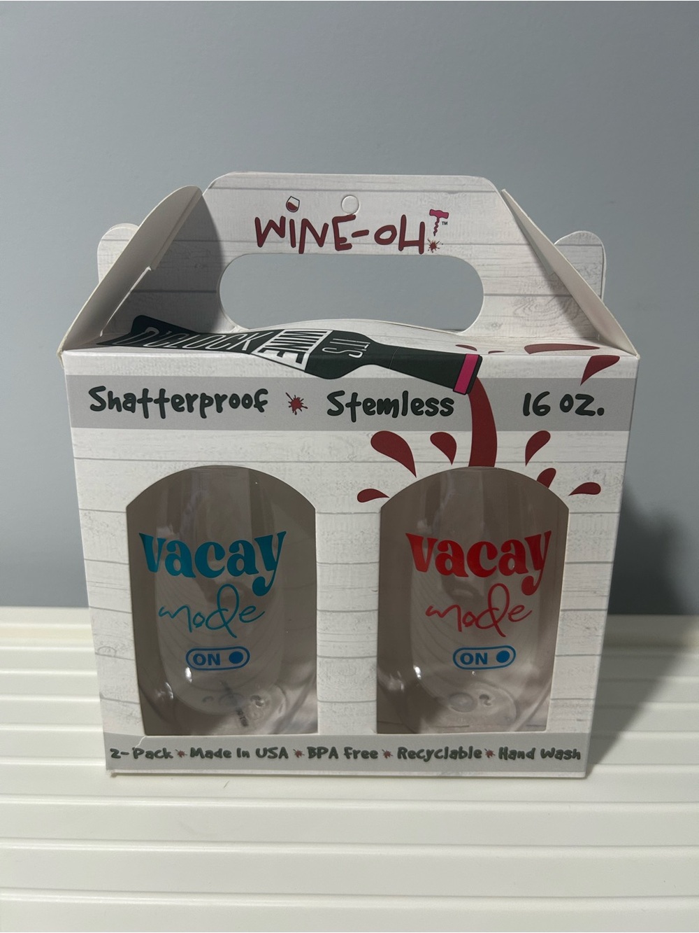 Vacay Mode On Shatterproof Stemless Plastic Wine Glasses